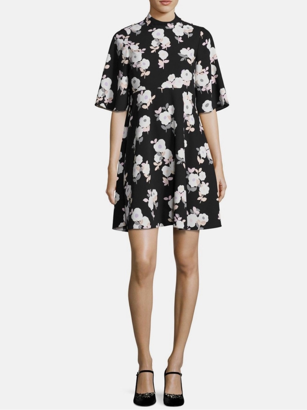Kate Spade Black Posy Floral Swing Dress